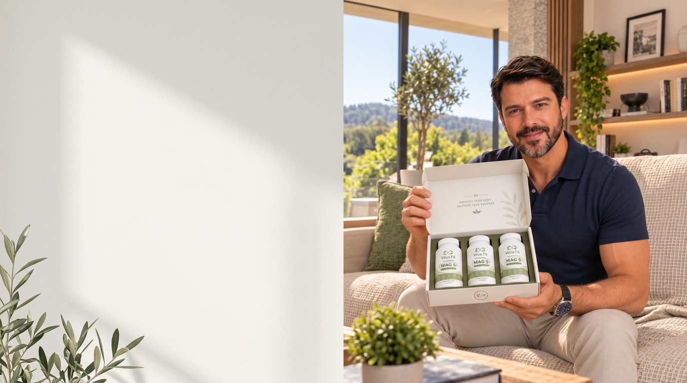 Homem com kit de magnésio Vitus Fit